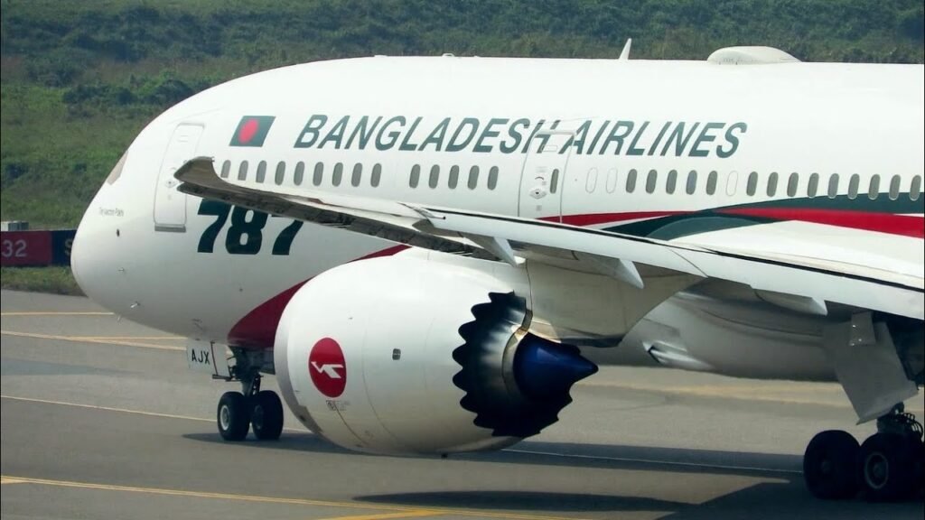 Bangladesh Airlines Boeing 787-9 off to Manchester