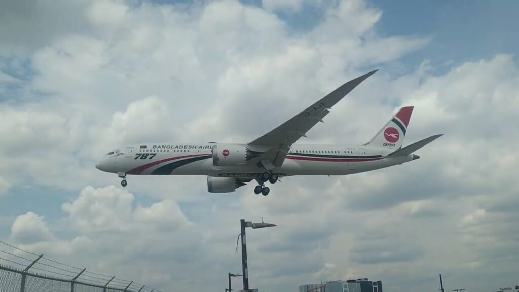 First-ever commercial flight of Biman Bangladesh Airlines arriving at Toronto’s Pearson Airport