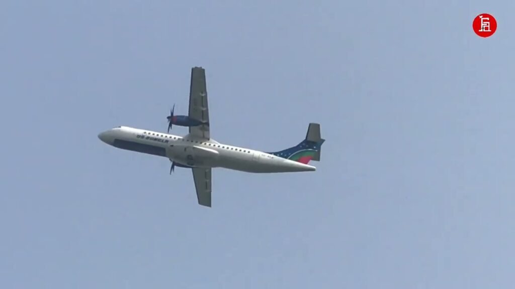 Us bangla airlines and biman DH8 takeoff for Dhaka from Sylhet